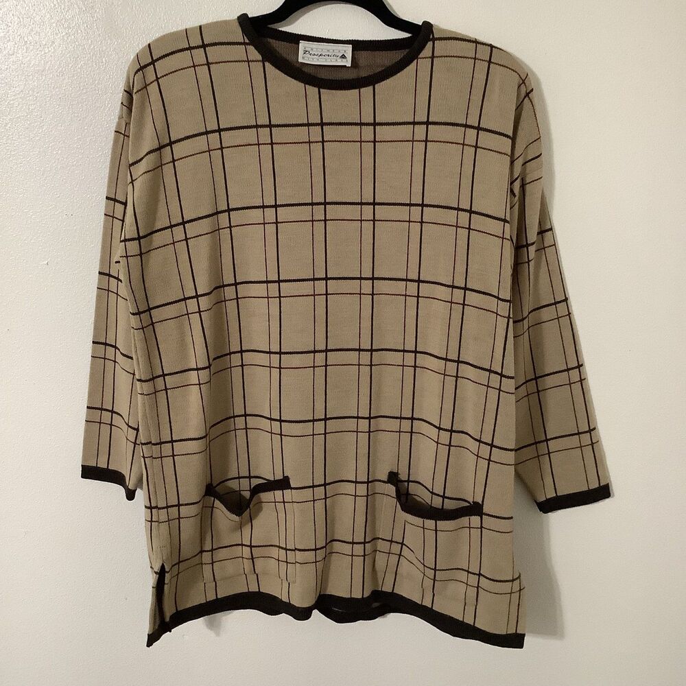 Prosperity 90s Tan English Countryside Preppy Dark Academia Old Money Sweater‎ S